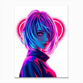 Neon Girl Canvas Print