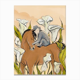 Horse And Monkey Canvas Print
