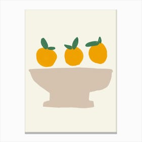 Oranges In A Bowl Canvas Print