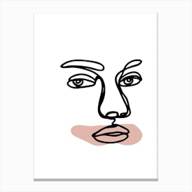 Female Face Alt Line Art Canvas Print