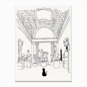 Black Cat In Met by Jaron Su Canvas Print