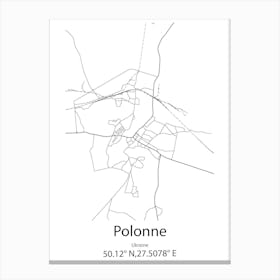 Polonne,Ukraine Minimalist Map Canvas Print