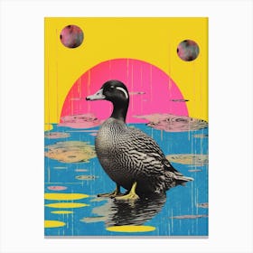 Duck Blue & Yellow Collage 1 Canvas Print