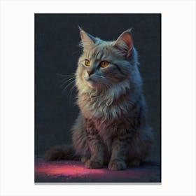 Cat With A Flashlight 1 Canvas Print