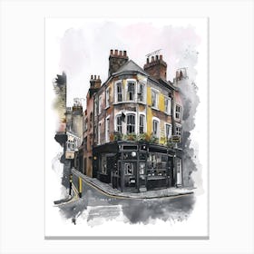 Havering London Borough   Street Watercolour 4 Canvas Print