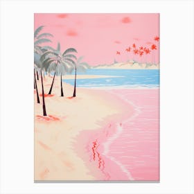 Pink Beach Painting 1 Canvas Print