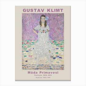 Mäda Primavesi Gustav Klimt Malerei, pastel Klimt Typografie Canvas Print