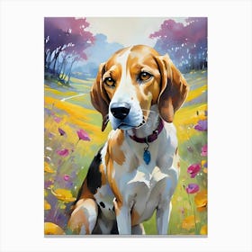 Beagle In The Meadow Canvas Print