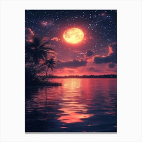 Full Moon Over Water 3 Canvas Print