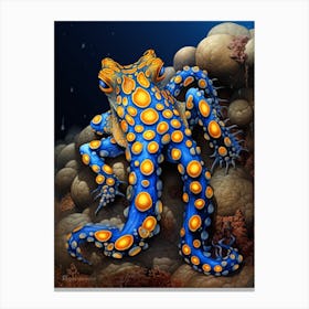 Blue Ringed Octopus Illustration 8 Canvas Print