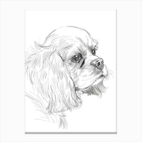 English Toy Spaniel Dog Line Sketch 1 Canvas Print