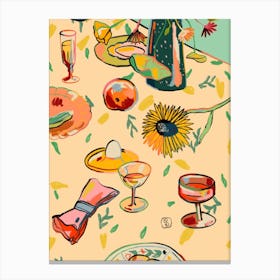Cocktails In The Garden Canvas Print