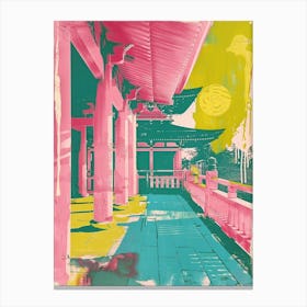 Senso Ji In Tokyo Duotone Silkscreen 2 Canvas Print