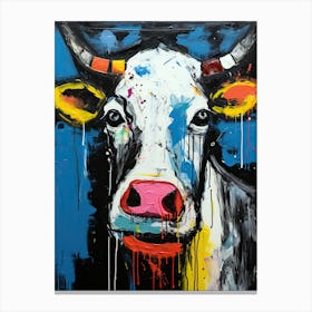 Cow Street art Canvas Print