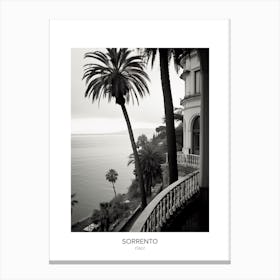 Poster Of Sorrento, Italy, Black And White Photo 3 Canvas Print