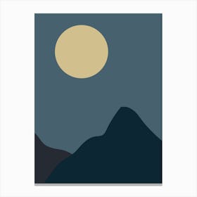 Full Moon Over Mountains 1 Canvas Print