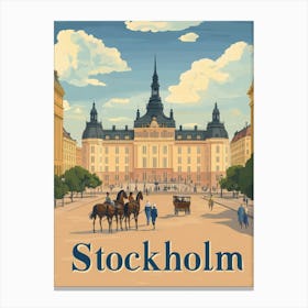 Aihrgdesign A Classic 1960s Travel Poster For Stockholm 3 Canvas Print