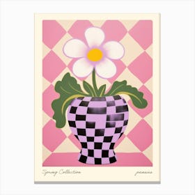 Spring Collection Pansies Flower Vase 3 Canvas Print