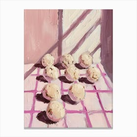 Pink Breakfast Food Energy Balls 2 Canvas Print