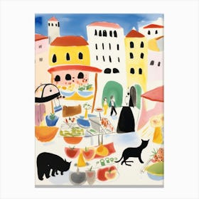 The Food Market In Sintra 4 Illustration Canvas Print