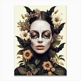 Woman with buts and flowers Canvas Print