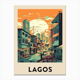 Lagos Vintage Travel Poster Canvas Print