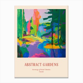 Colourful Gardens University Of British Columbia Canada 3 Red Poster Canvas Print