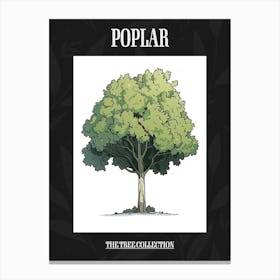 Poplar Tree Pixel Illustration 2 Poster Canvas Print