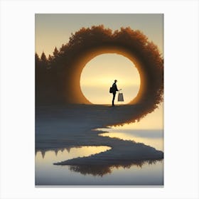 Man Walking Through Canvas Print