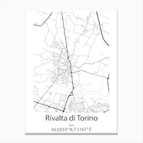 Rivalta Di Torino,Italy Minimalist Map Canvas Print