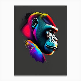 Side Profile Of A Gorilla Gorillas Tattoo 1 Canvas Print