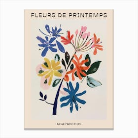 Spring Floral French Poster  Agapanthus 2 Canvas Print