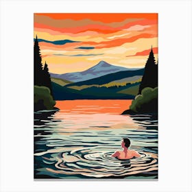 Wild Swimming At Loch Morlich Scotland 3 Canvas Print