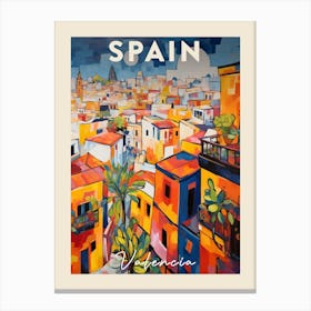 Valencia Spain 5 Fauvist Painting Travel Poster Canvas Print