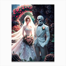 The Mystical Wedding. Beauty  and the Skeleton Art Print #6 Canvas Print