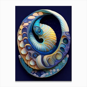 Moon Snail  Patchwork Canvas Print