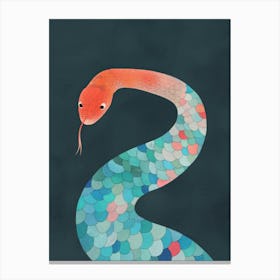 Snake On A Dark Background Canvas Print