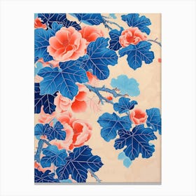 Hokusai  Great Japan Flowers Japanese 5 Canvas Print