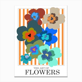 The Art Of Flowers Orange Stripe Canvas Print