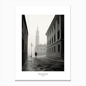 Poster Of Palencia, Spain, Black And White Analogue Photography 4 Canvas Print