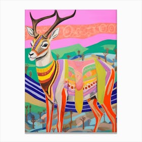 Maximalist Animal Painting Antelope Canvas Print