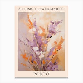 Autumn Flower Market Poster Porto Canvas Print