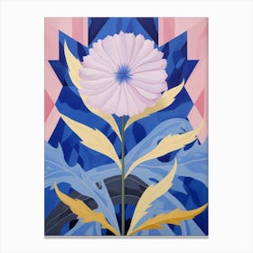 Cornflower 1 Hilma Af Klint Inspired Pastel Flower Painting Canvas Print