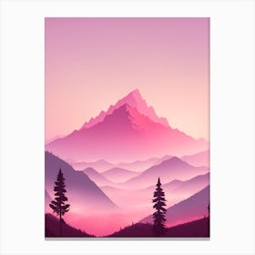 Misty Mountains Vertical Background In Pink Tone 87 Canvas Print