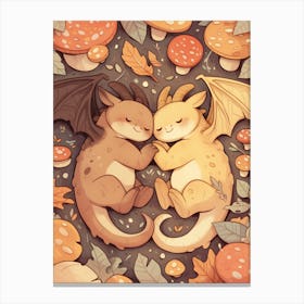 Sleepy Cute Dragons Canvas Print