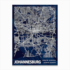 Johannesburg Crocus Marble Map Canvas Print