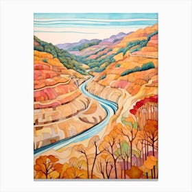 Autumn National Park Painting New River Gorge National Park West Virginia Usa 2 Canvas Print