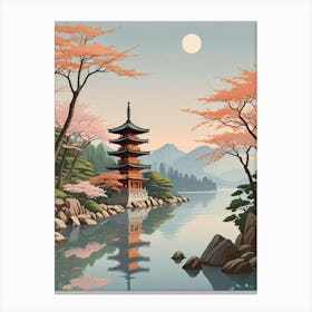 Miyajima Island Japan Vintage Travel Art (4) Canvas Print