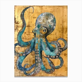 Dumbo Octopus Gold Effect Collage 4 Canvas Print