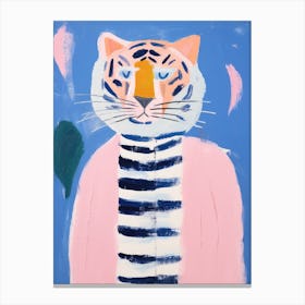 Playful Illustration Of Tiger For Kids Room 2 Canvas Print